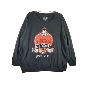 Alice Cooper 3X Black Sweatshirt Schools Out Forever Graphic Rock Grunge Gothic